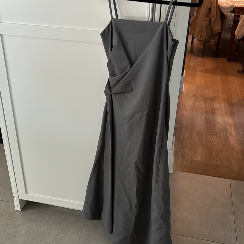 Brand new women Zara midi dress size small olive green/grayish! - Picture 2 of 5